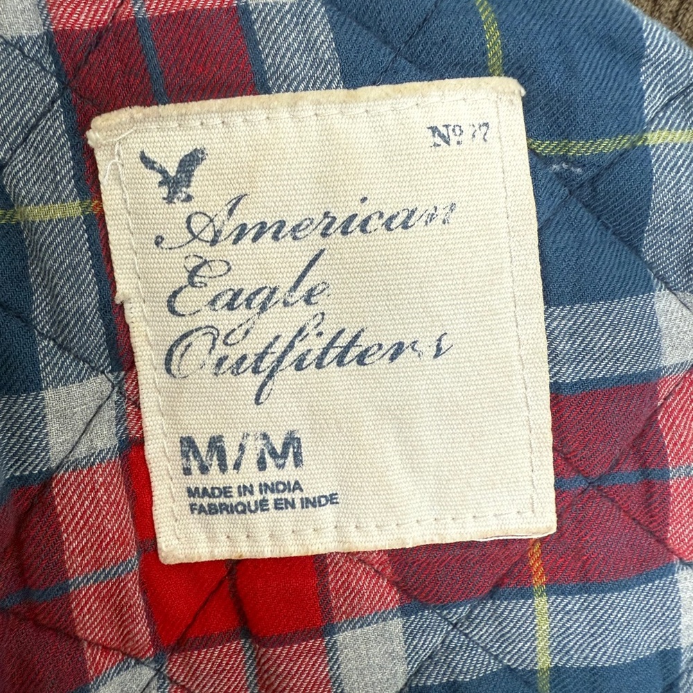 American Eagle Outfitters Tan Jacket with Plaid Lining - Picture 8 of 8